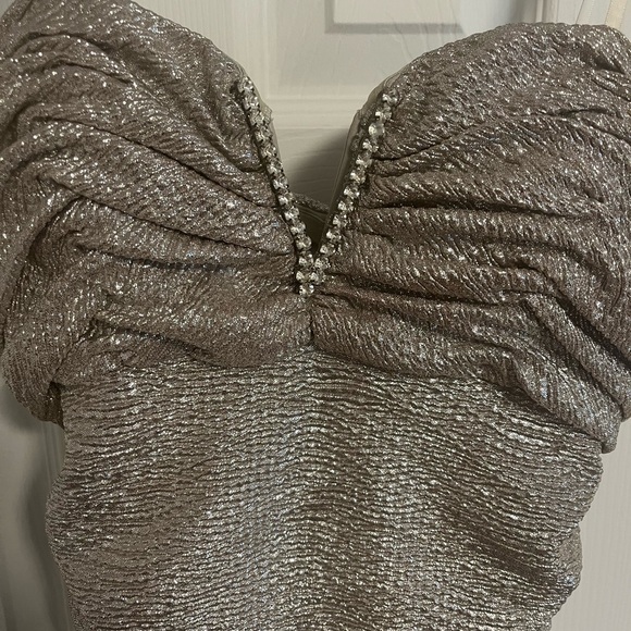 Adrianna Papell Shimmering Silver Dress - Picture 2 of 4